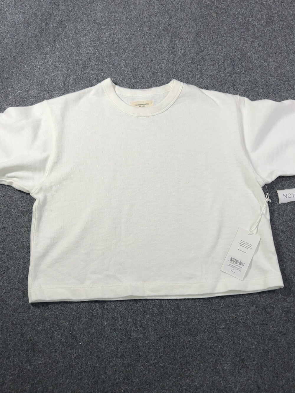 Buck Mason White Field-Spec Boyfriend Crop Tee Womens Sz XS NWI Msrp55 [NC11]